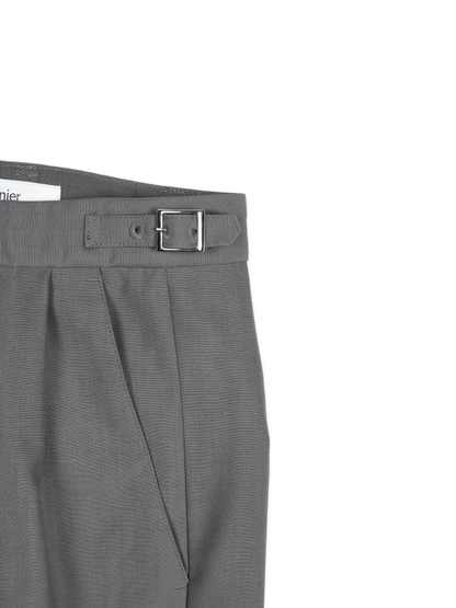Super130's WORSTED WOOL TROPICAL SLACKS for WOMEN｜LIGHT GRAY