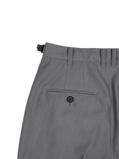Super130's WORSTED WOOL TROPICAL SLACKS for WOMEN｜LIGHT GRAY