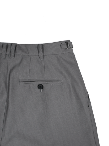 Super130's WORSTED WOOL TROPICAL SLACKS for WOMEN｜LIGHT GRAY