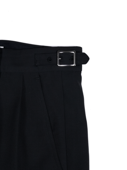 Super130's WORSTED WOOL TROPICAL SLACKS for WOMEN｜DARK NAVY – Cornier