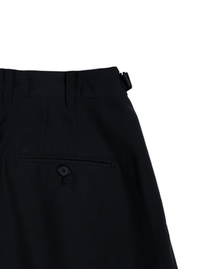 Super130's WORSTED WOOL TROPICAL SLACKS for WOMEN｜DARK NAVY – Cornier
