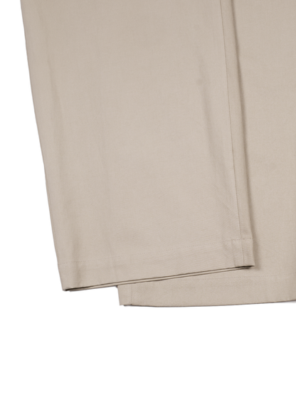 FINX COTTON VOILE LIGHT CHINO WIDE PANTS｜ASH BEIGE