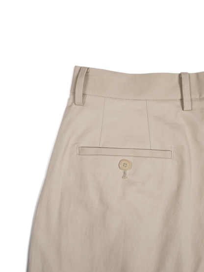 FINX COTTON VOILE LIGHT CHINO WIDE PANTS｜ASH BEIGE