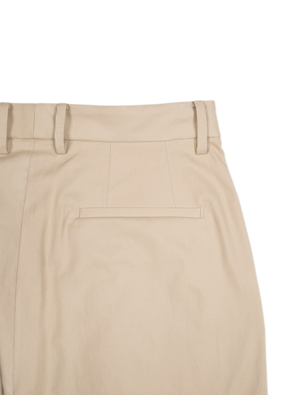 FINX COTTON VOILE LIGHT CHINO WIDE PANTS｜ASH BEIGE