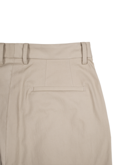 FINX COTTON VOILE LIGHT CHINO WIDE PANTS｜ASH BEIGE