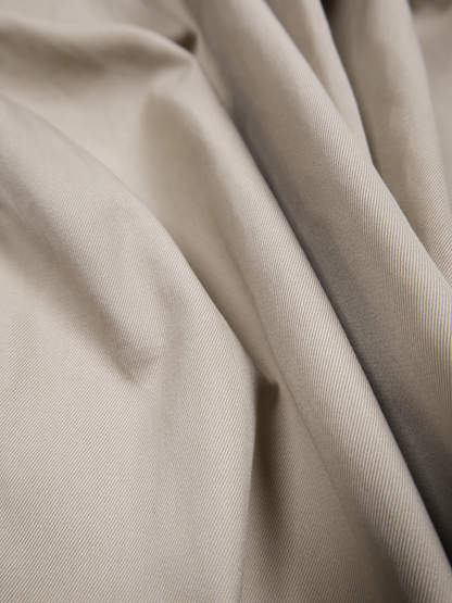 FINX COTTON VOILE LIGHT CHINO WIDE PANTS｜ASH BEIGE