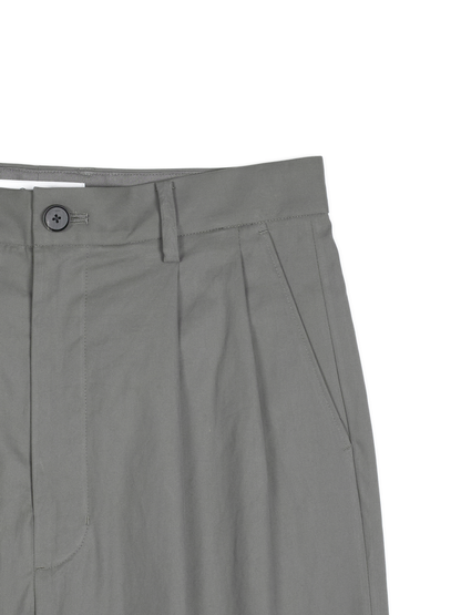 FINX COTTON VOILE LIGHT CHINO WIDE PANTS｜GRAY