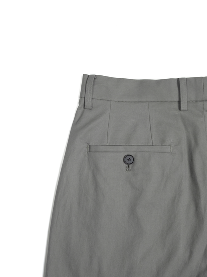 FINX COTTON VOILE LIGHT CHINO WIDE PANTS｜GRAY