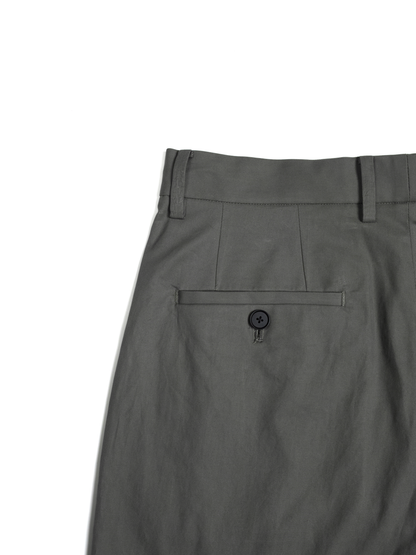FINX COTTON VOILE LIGHT CHINO WIDE PANTS｜GRAY