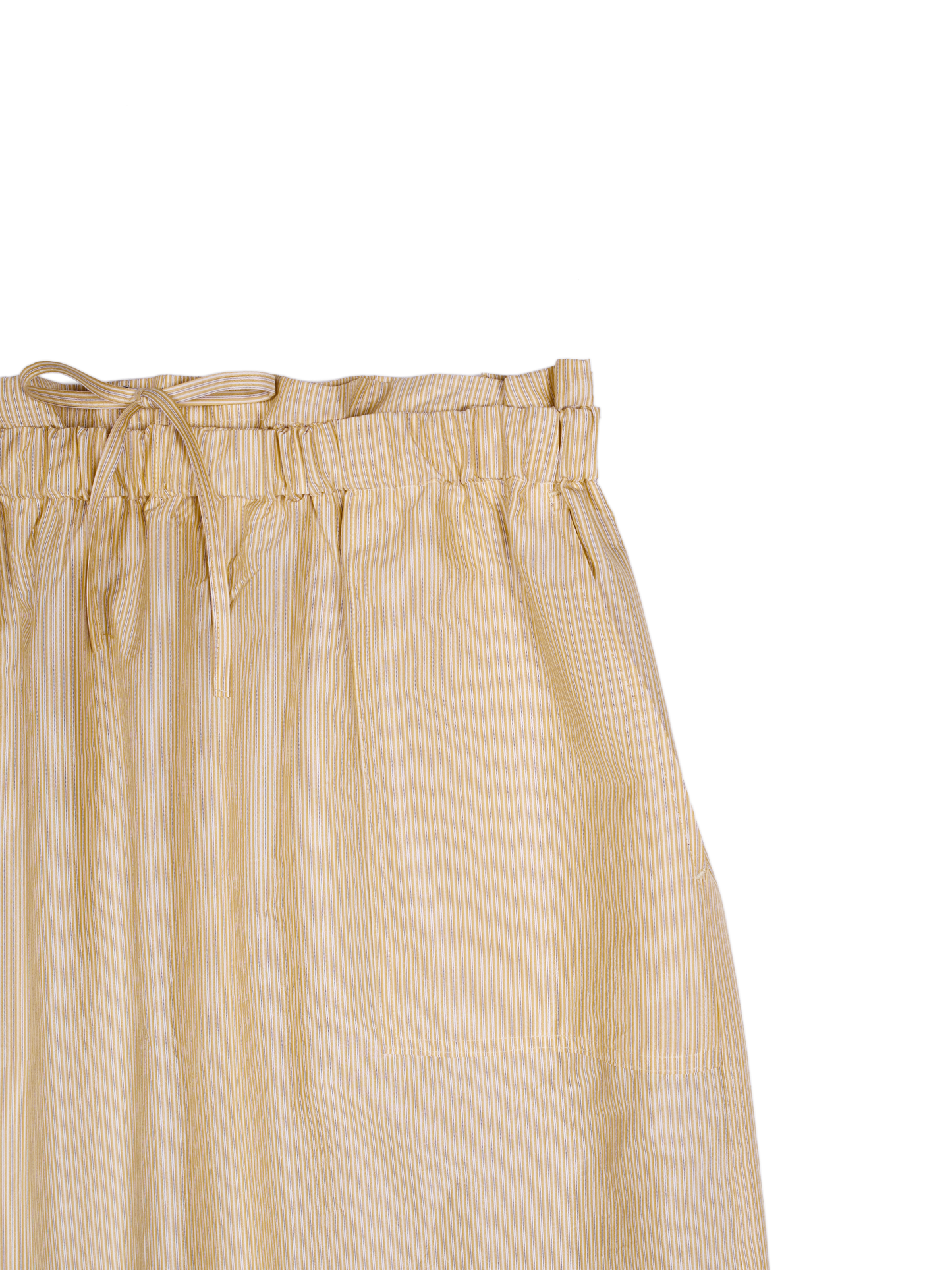RAW SILK/GIZA STRIPE SKIRT｜YELLOW
