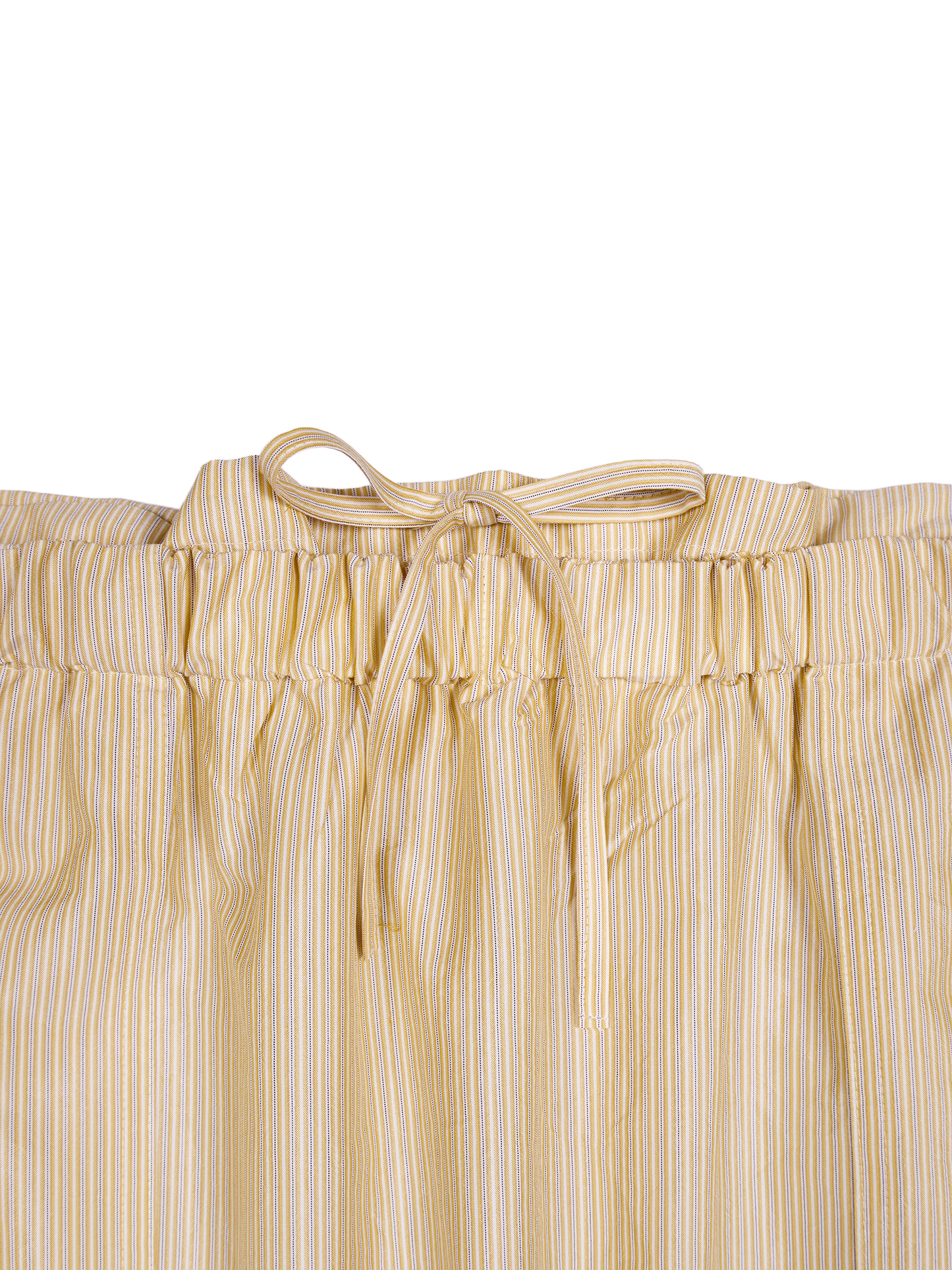 RAW SILK/GIZA STRIPE SKIRT｜YELLOW