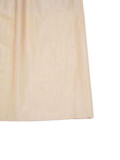 RAW SILK/GIZA STRIPE SKIRT｜YELLOW