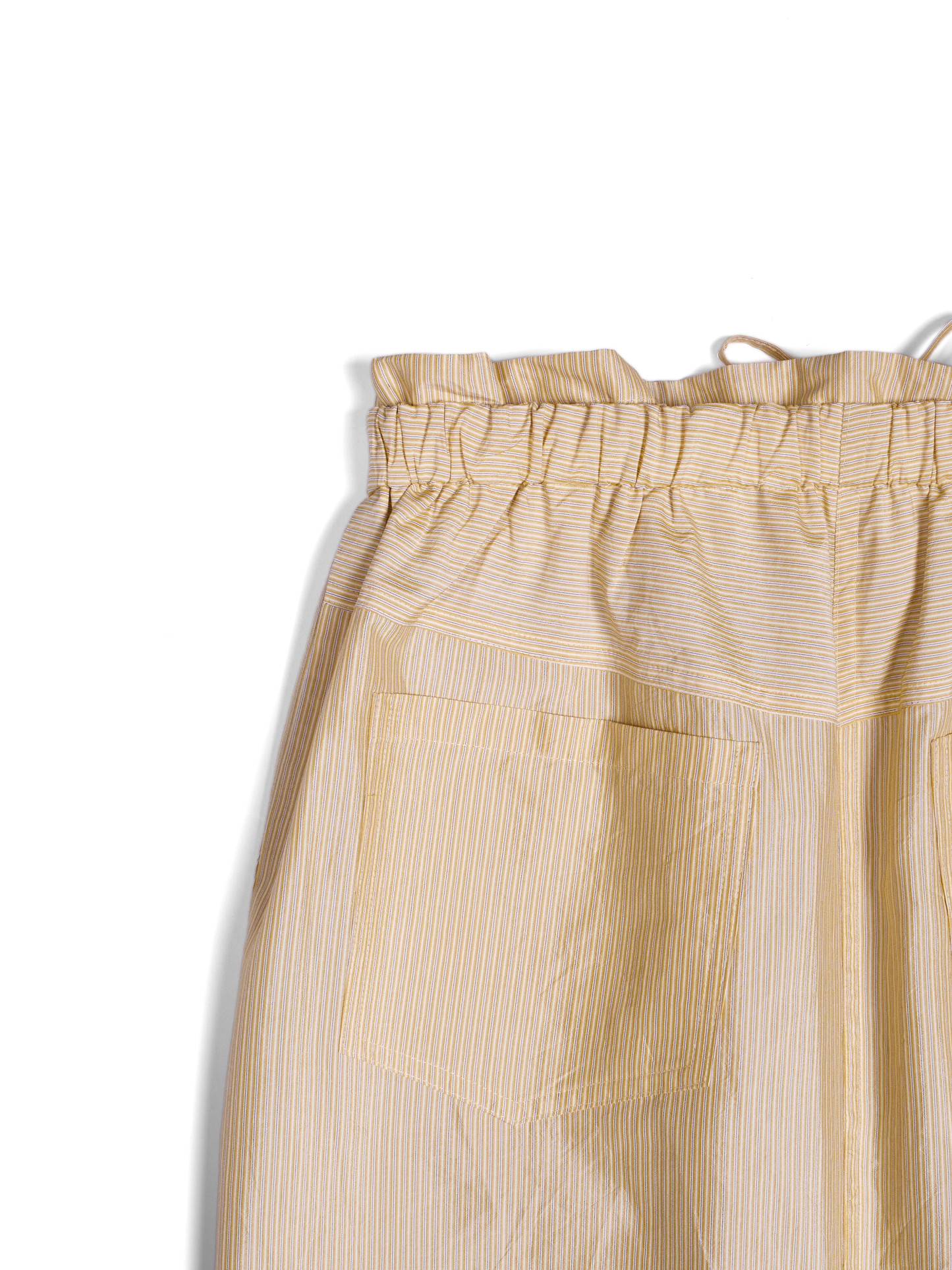 RAW SILK/GIZA STRIPE SKIRT｜YELLOW