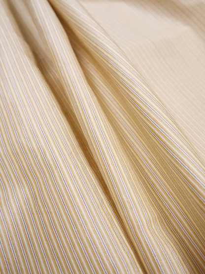 RAW SILK/GIZA STRIPE SKIRT｜YELLOW