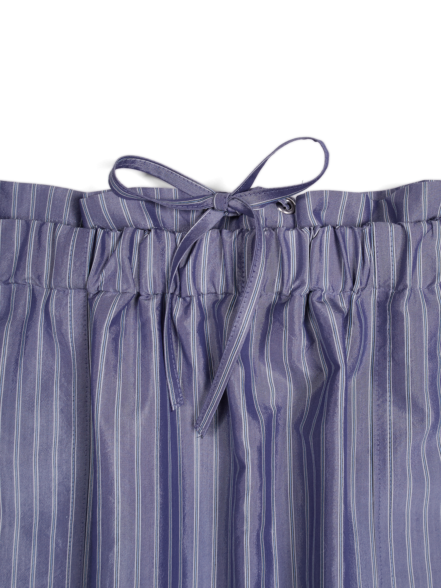 RAW SILK/GIZA STRIPE SKIRT｜BLUE