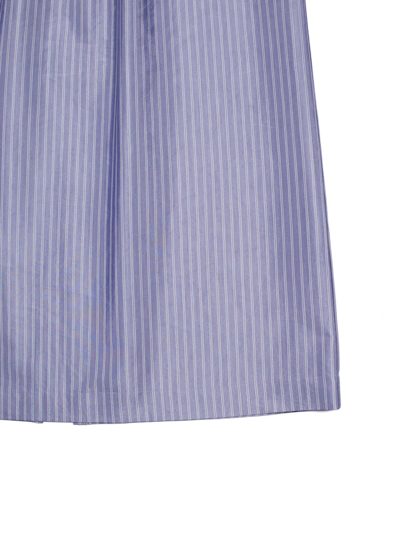 RAW SILK/GIZA STRIPE SKIRT｜BLUE