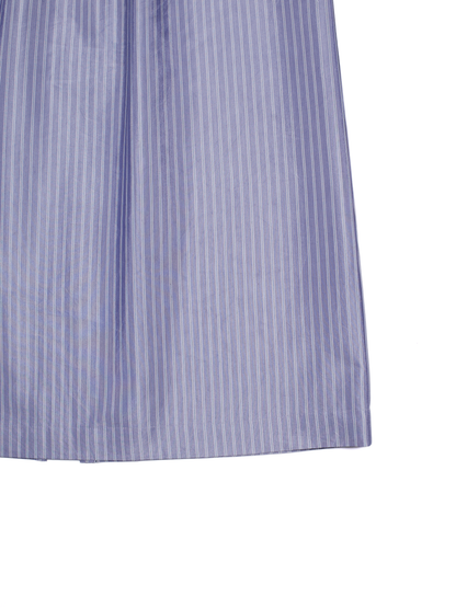 RAW SILK/GIZA STRIPE SKIRT｜BLUE