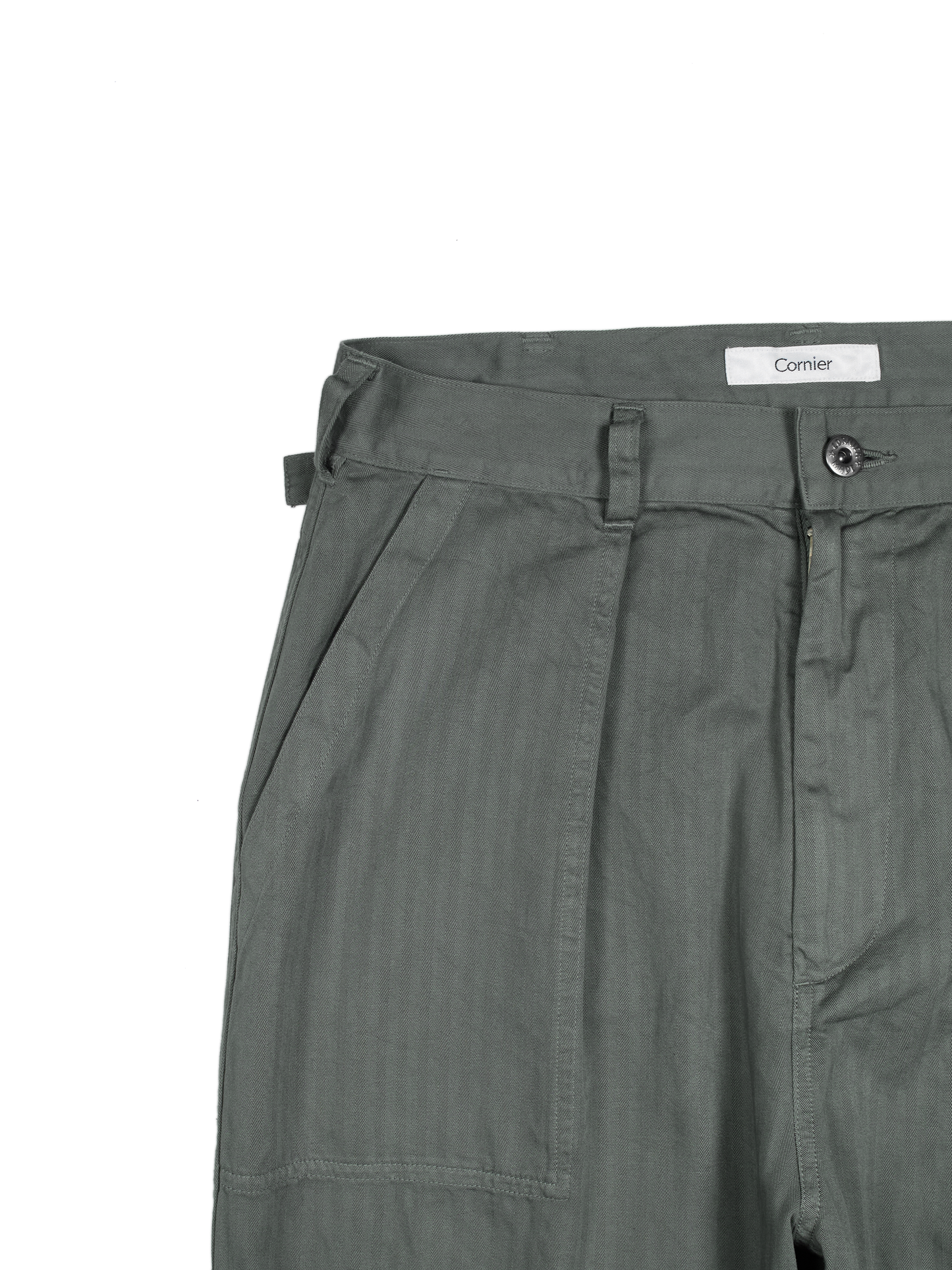 GARMENT DYED FINX COTTON HBT MECHANIC PANTS｜FOG KHAKI