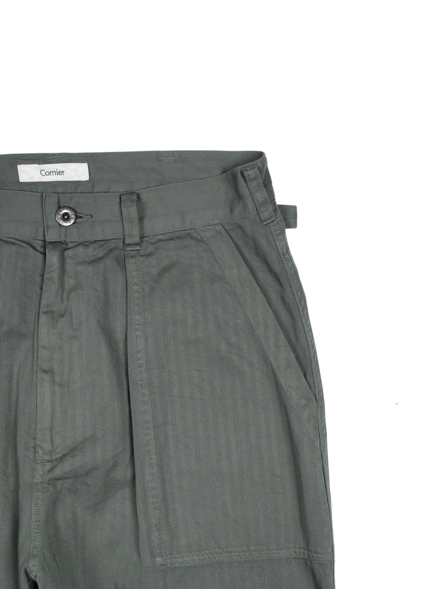 GARMENT DYED FINX COTTON HBT MECHANIC PANTS｜FOG KHAKI