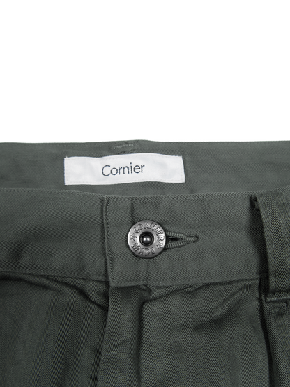 GARMENT DYED FINX COTTON HBT MECHANIC PANTS｜FOG KHAKI