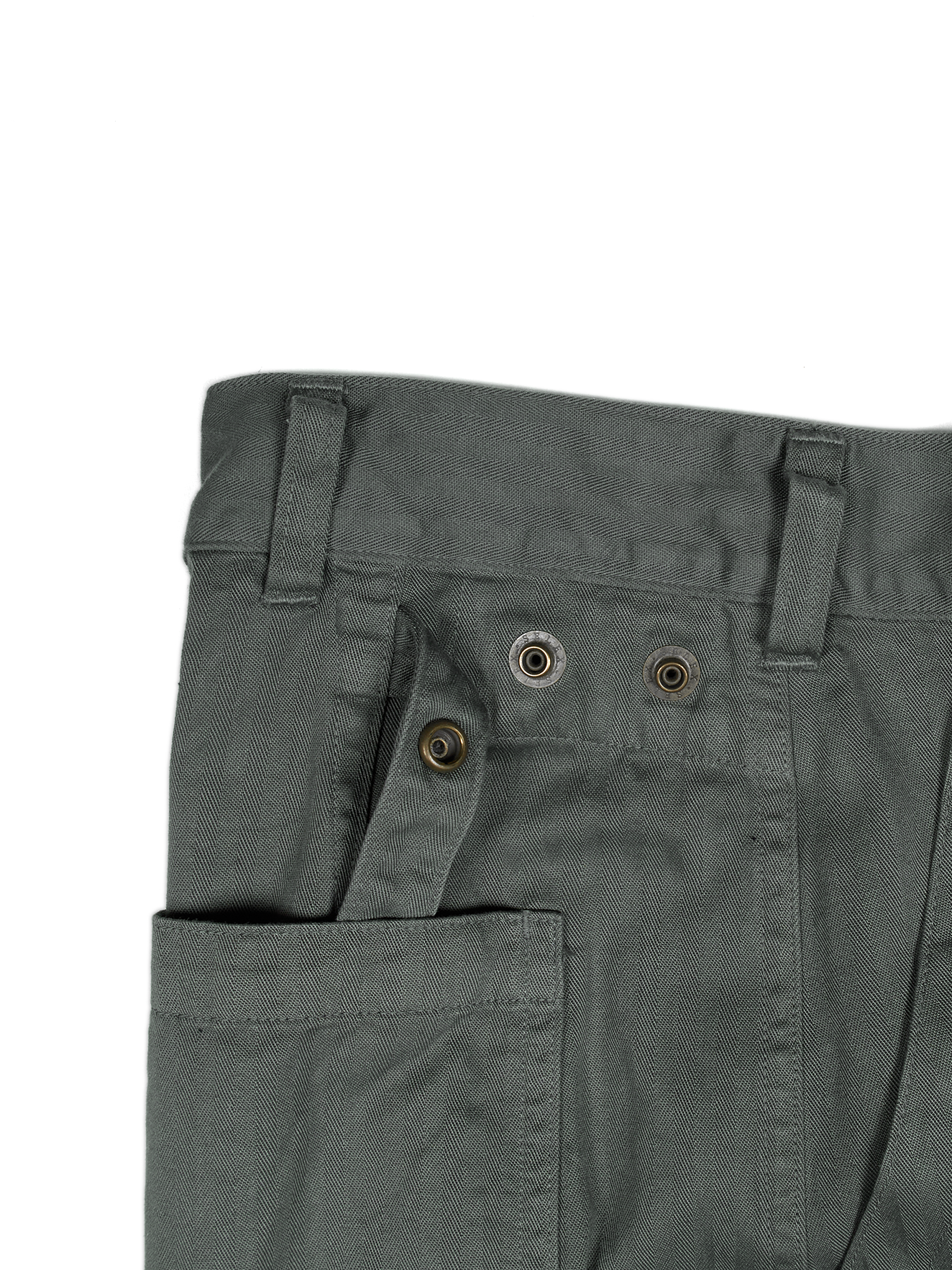 GARMENT DYED FINX COTTON HBT MECHANIC PANTS｜FOG KHAKI