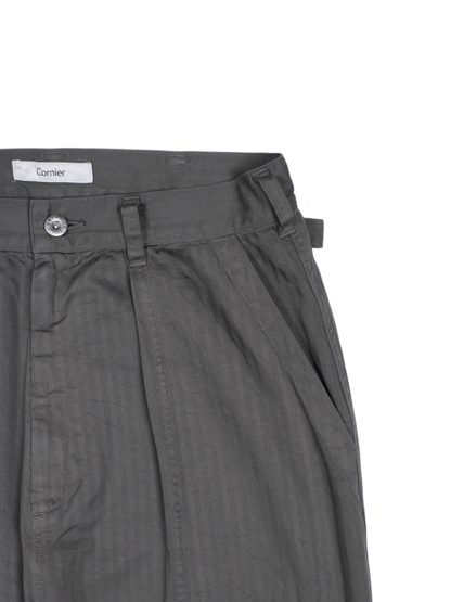 GARMENT DYED FINX COTTON HBT MECHANIC PANTS｜GREIGE