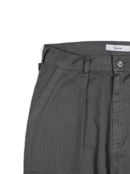 GARMENT DYED FINX COTTON HBT MECHANIC PANTS｜GREIGE