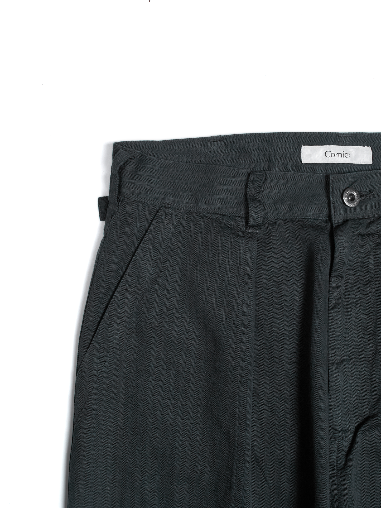 GARMENT DYED FINX COTTON HBT MECHANIC PANTS｜INK BLACK