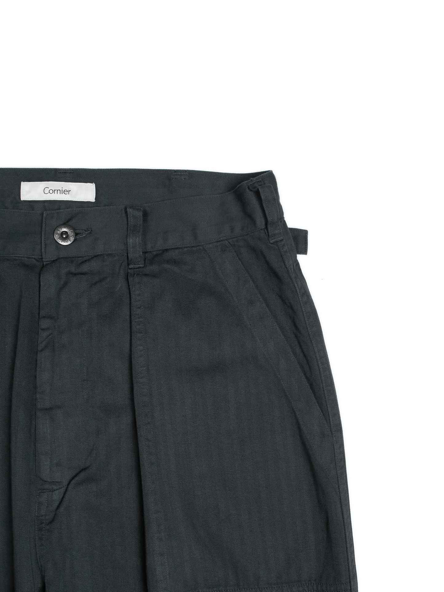 GARMENT DYED FINX COTTON HBT MECHANIC PANTS｜INK BLACK