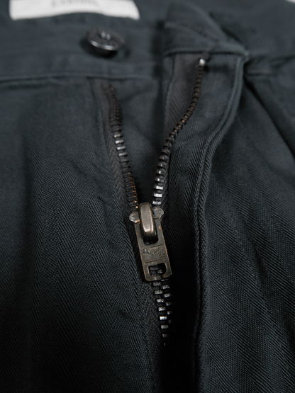 GARMENT DYED FINX COTTON HBT MECHANIC PANTS｜INK BLACK