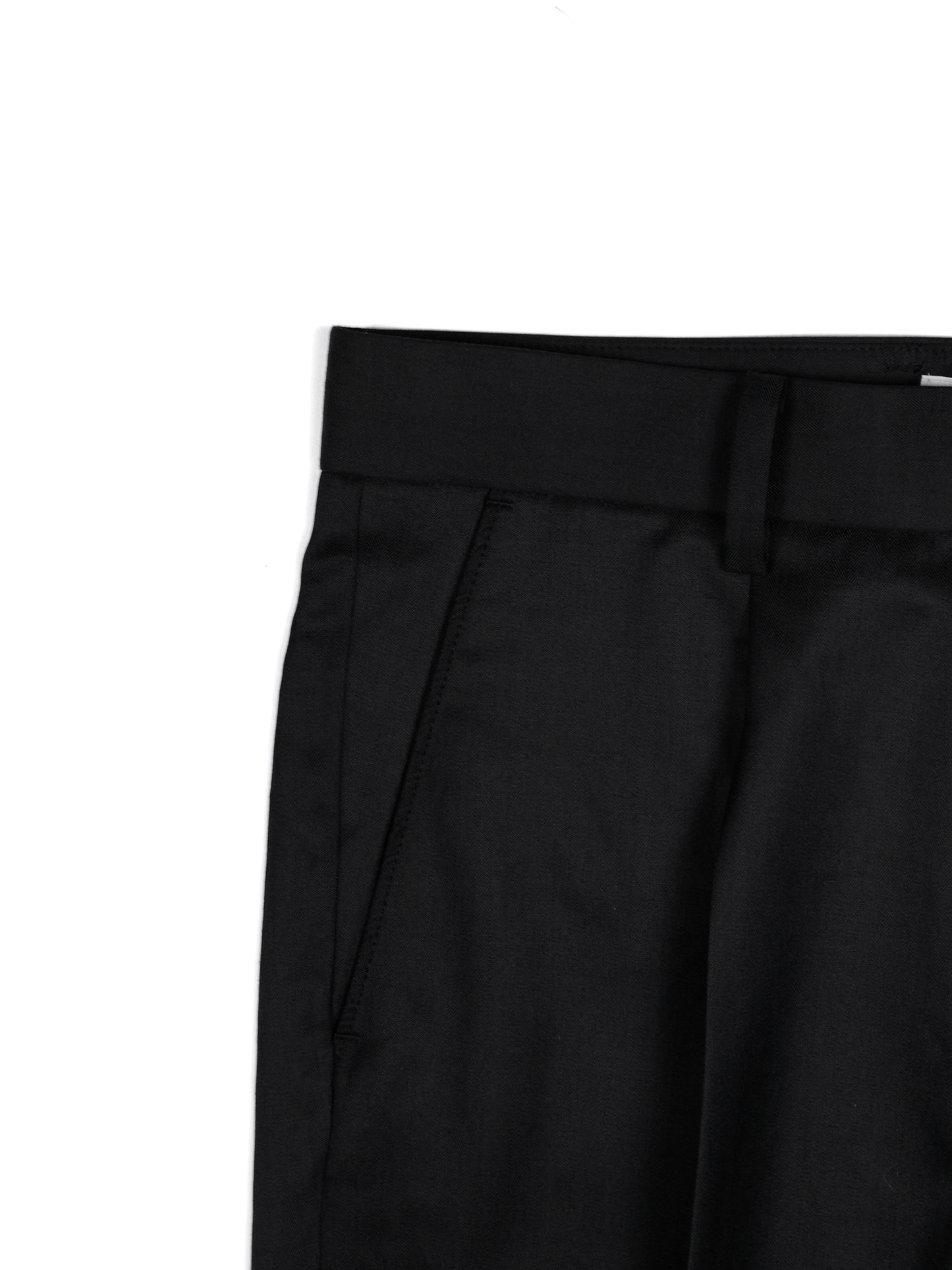 Super140's WOOL/KID MOHAIR HERRINGBONE SLACKS｜BLACK BROWN