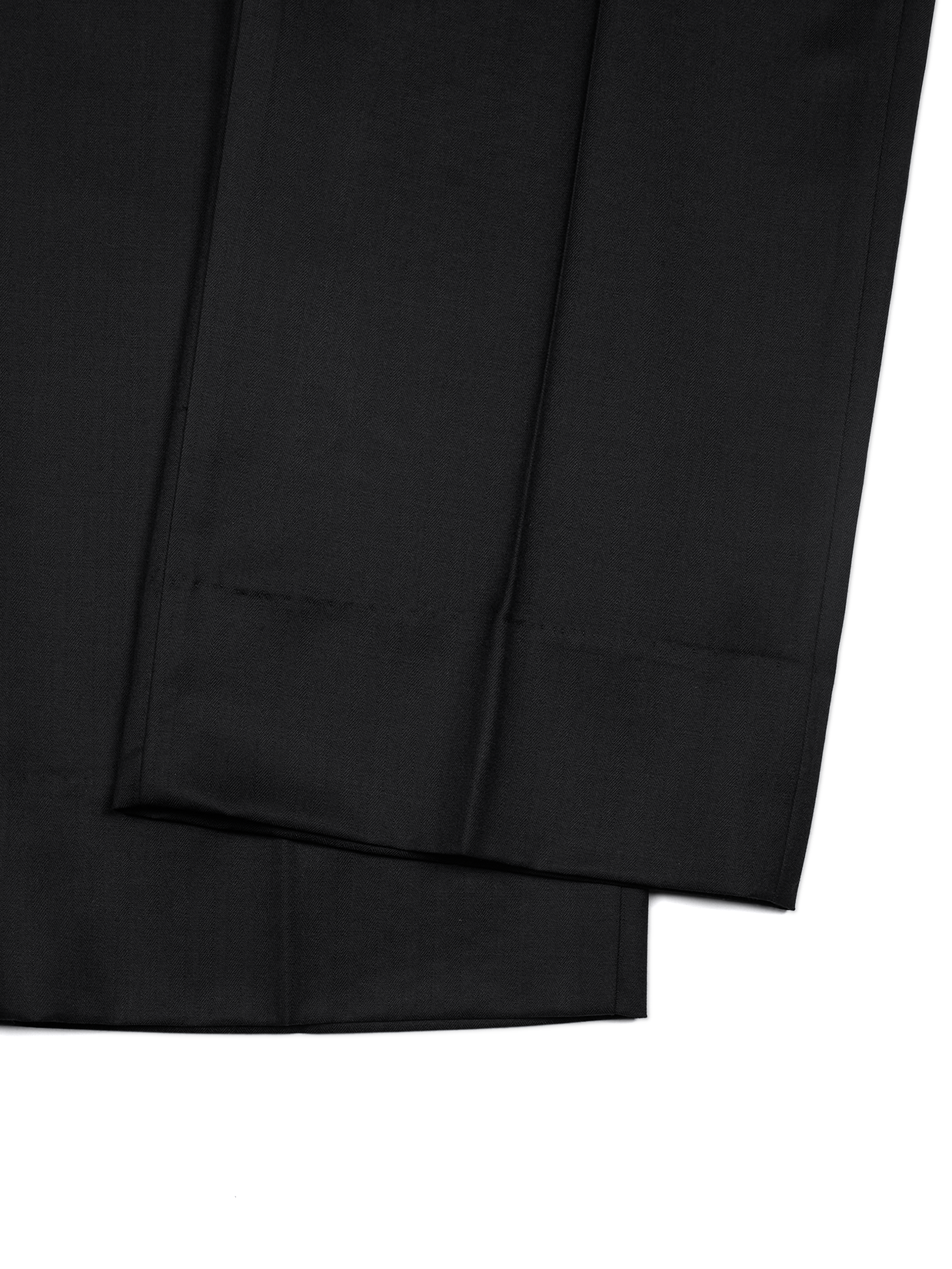 Super140's WOOL/KID MOHAIR HERRINGBONE SLACKS｜BLACK BROWN