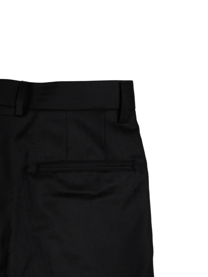 Super140's WOOL/KID MOHAIR HERRINGBONE SLACKS｜BLACK BROWN