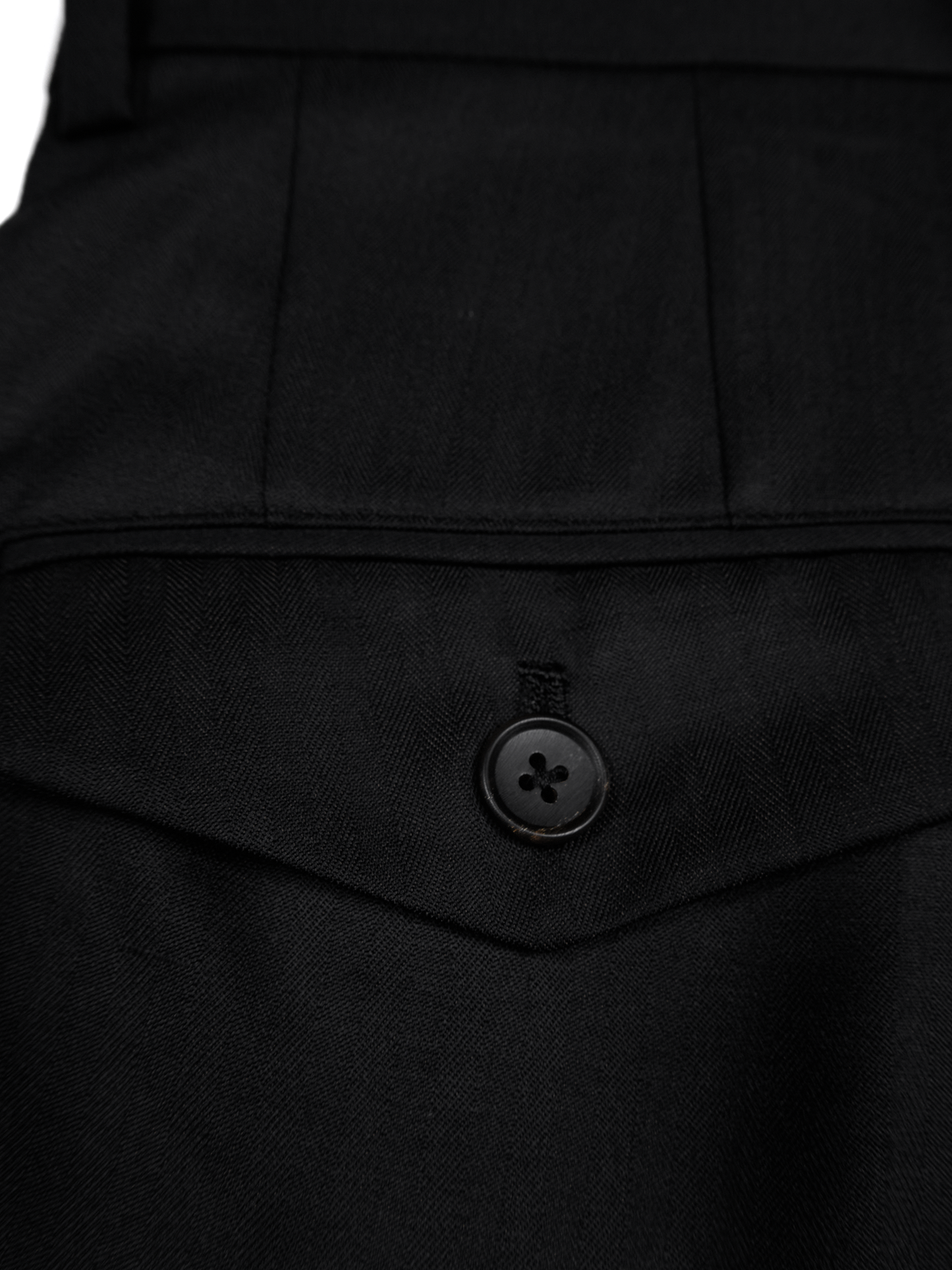 Super140's WOOL/KID MOHAIR HERRINGBONE SLACKS｜BLACK BROWN