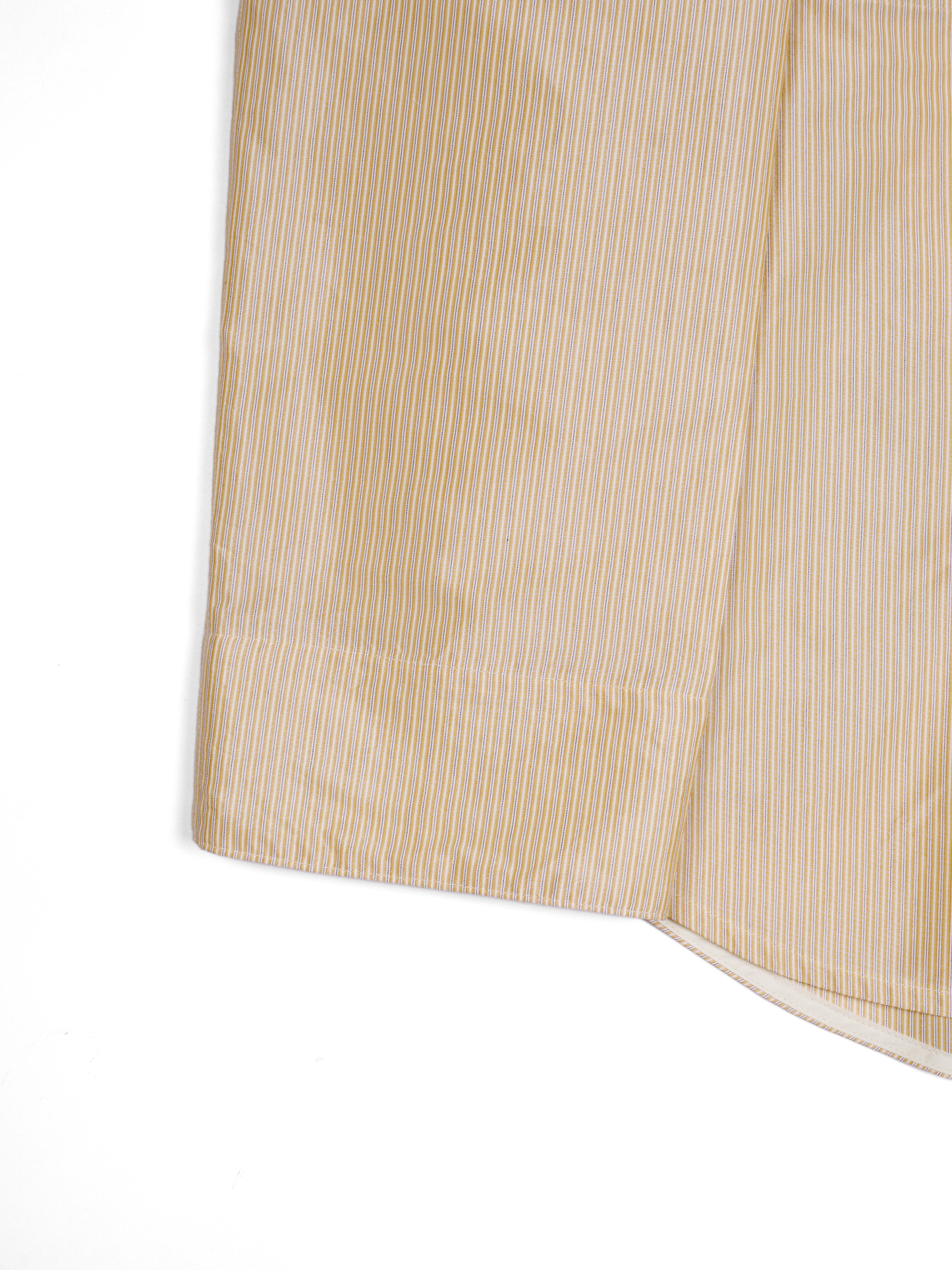 RAW SILK/GIZA STRIPE HOODED SHIRTS for WOMEN｜YELLOW