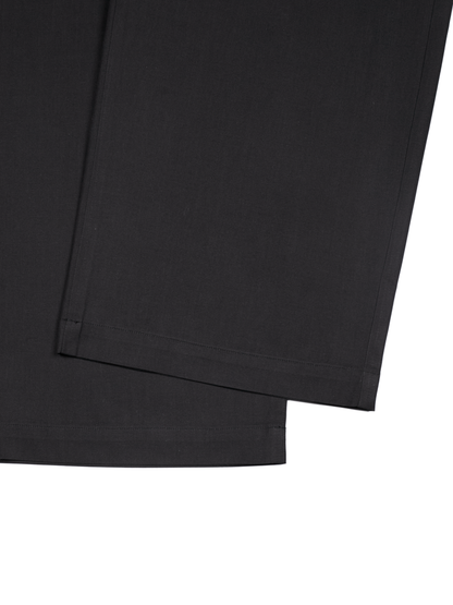 FINX COTTON CHAMBRAY LIGHT DENIM EASY PANTS｜BLACK
