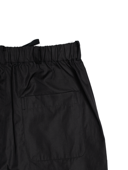 FINX COTTON CHAMBRAY LIGHT DENIM EASY PANTS｜BLACK