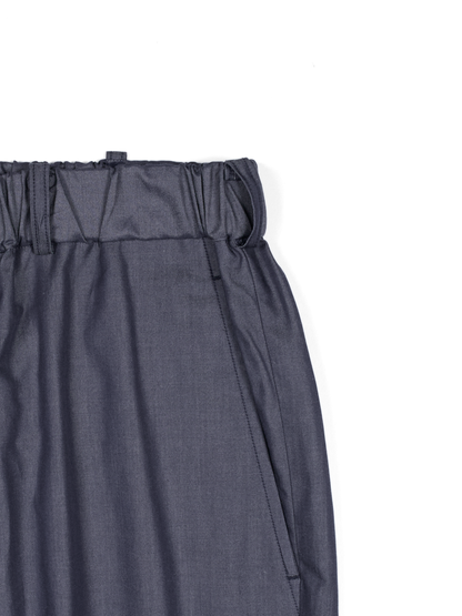 FINX COTTON CHAMBRAY LIGHT DENIM EASY PANTS｜NAVY