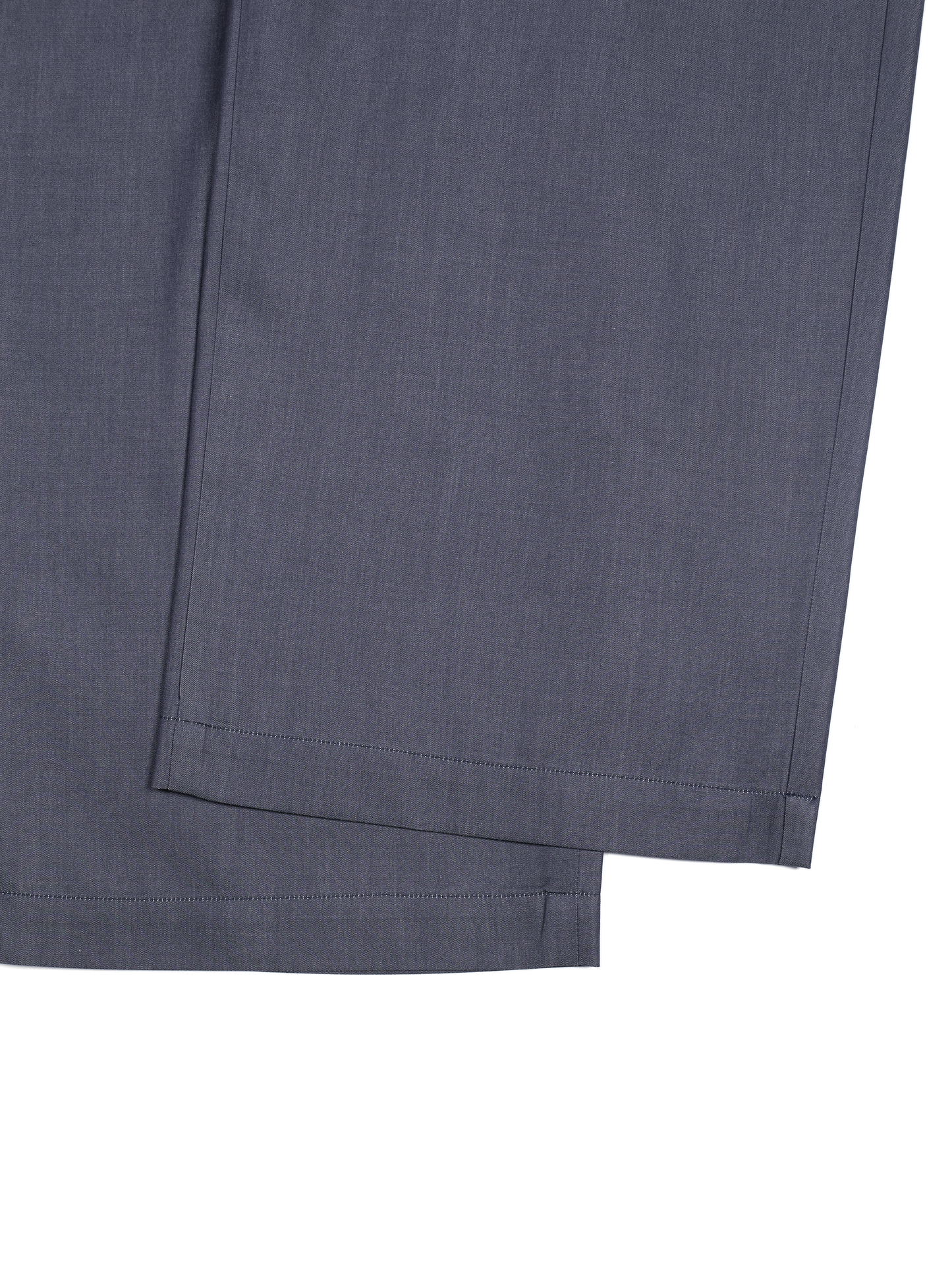 FINX COTTON CHAMBRAY LIGHT DENIM EASY PANTS｜NAVY