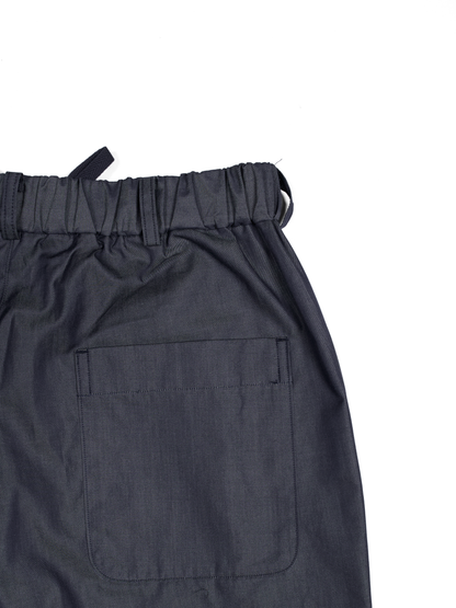 FINX COTTON CHAMBRAY LIGHT DENIM EASY PANTS｜NAVY