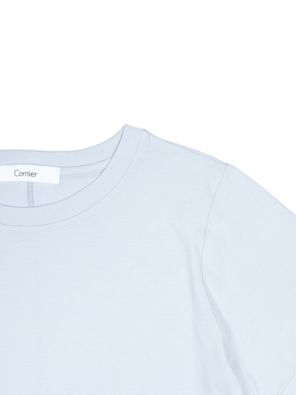 SOFT TWISTED INDIAN COTTON JERSEY T-SHIRTS｜MIST BLUE