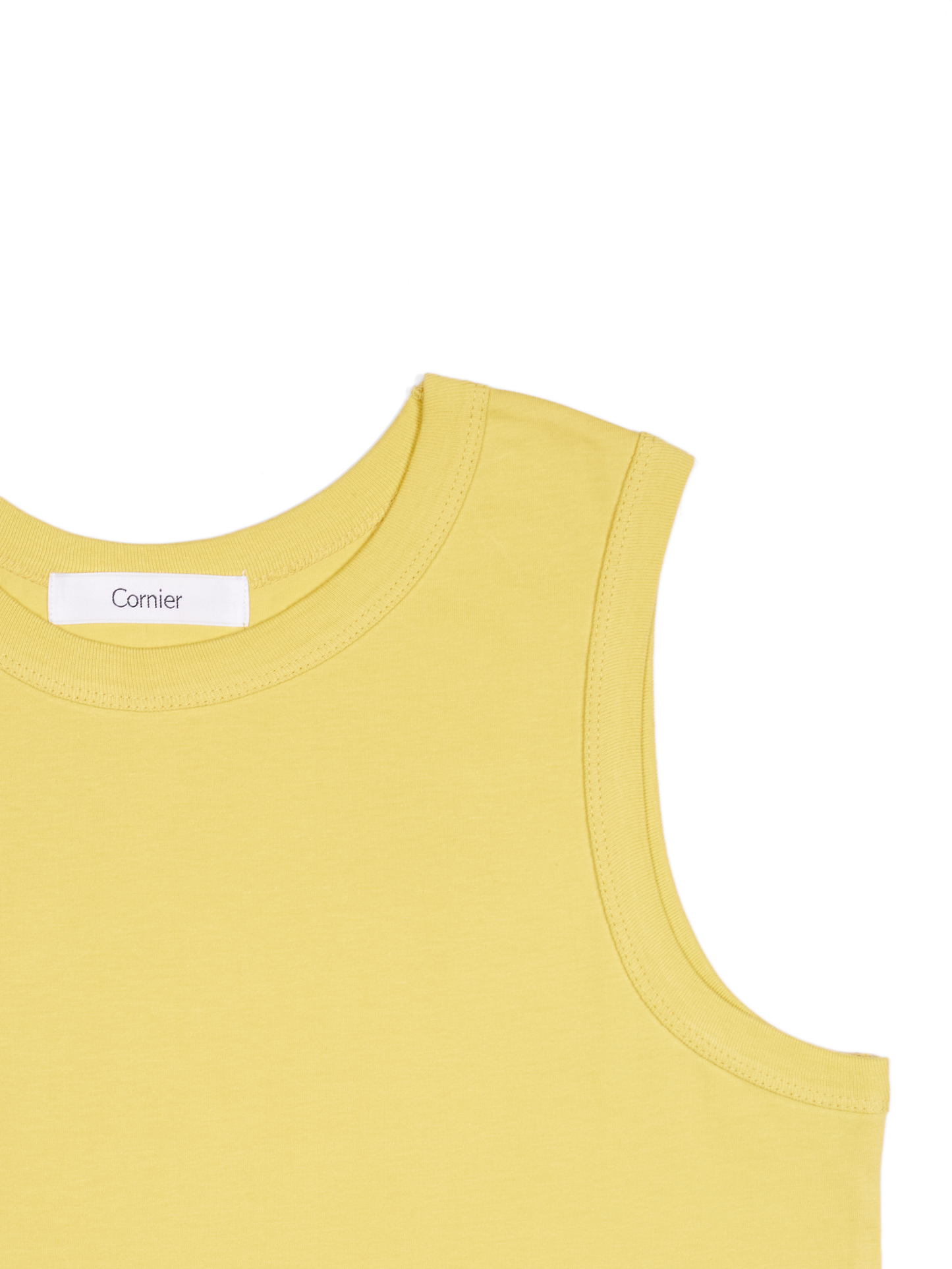 SOFT TWISTED INDIAN COTTON JERSEY TANK｜MUTED YELLOW