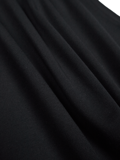 SOFT TWISTED INDIAN COTTON JERSEY FRENCH SLEEVE T-SHIRTS｜BLACK