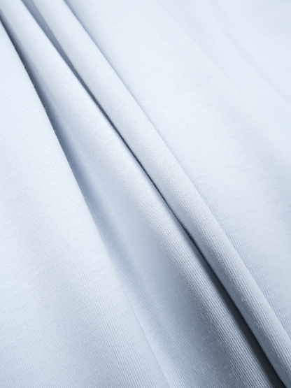 SOFT TWISTED INDIAN COTTON JERSEY FRENCH SLEEVE T-SHIRTS｜MIST BLUE