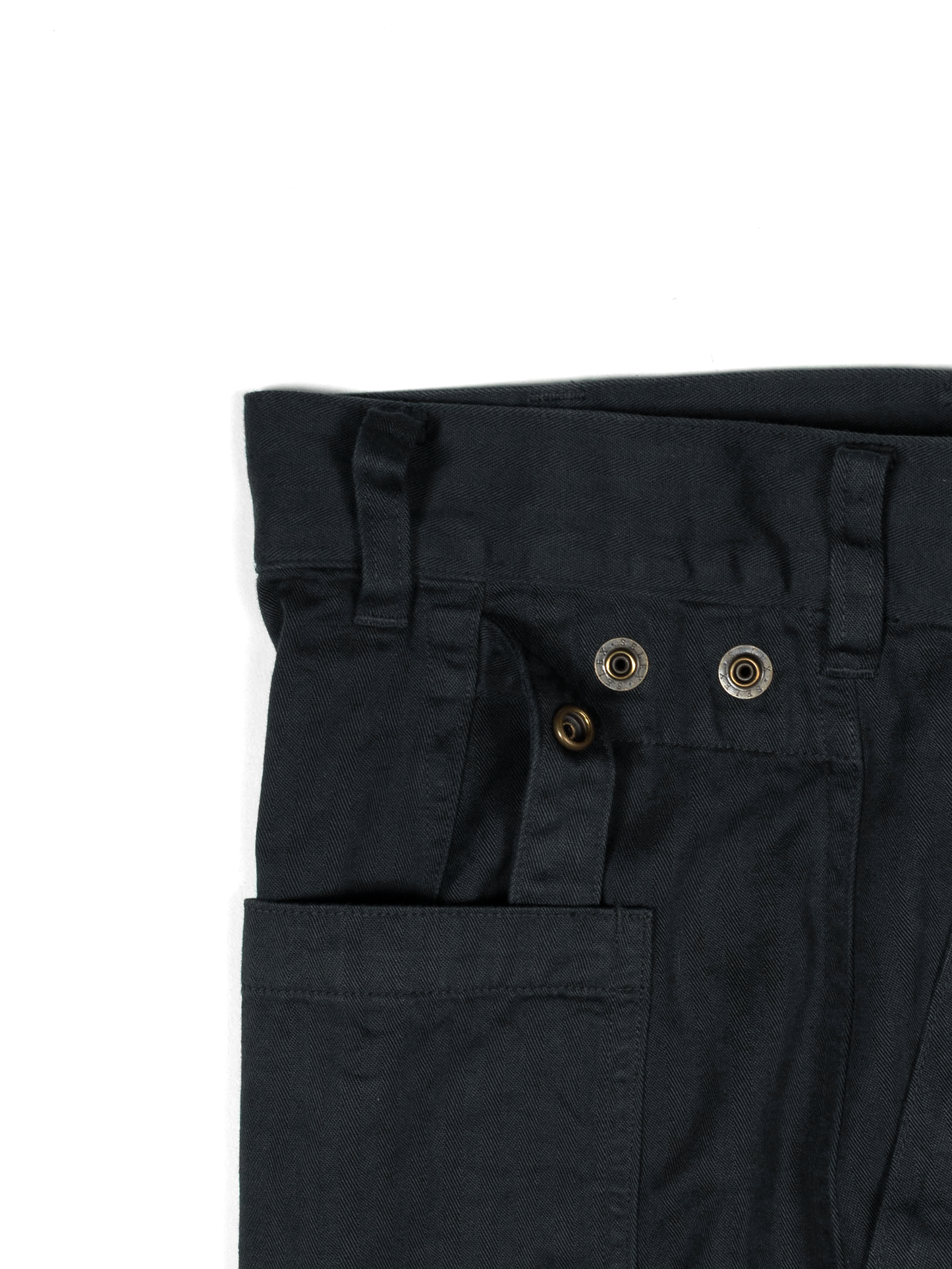 GARMENT DYED FINX COTTON HBT MECHANIC PANTS｜INK BLACK