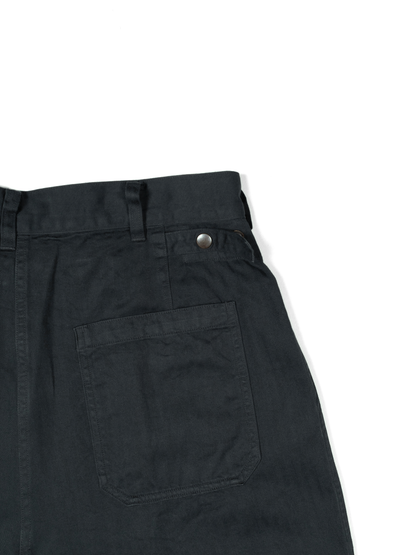 GARMENT DYED FINX COTTON HBT MECHANIC PANTS｜INK BLACK