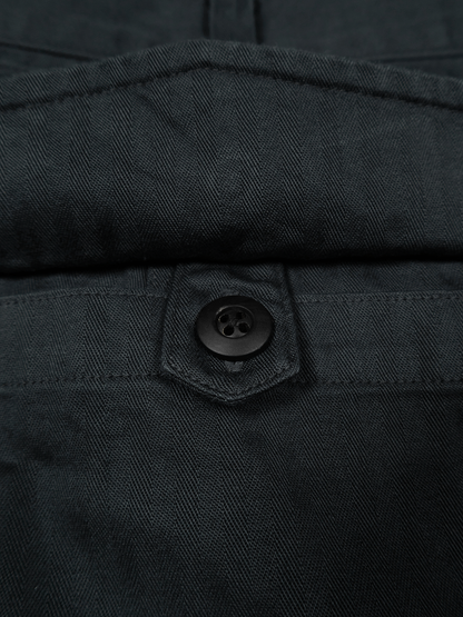 GARMENT DYED FINX COTTON HBT MECHANIC PANTS｜INK BLACK
