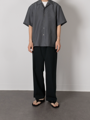 BRAZIL SILK HALF SLEEVE SHIRTS｜SLATE BLUE