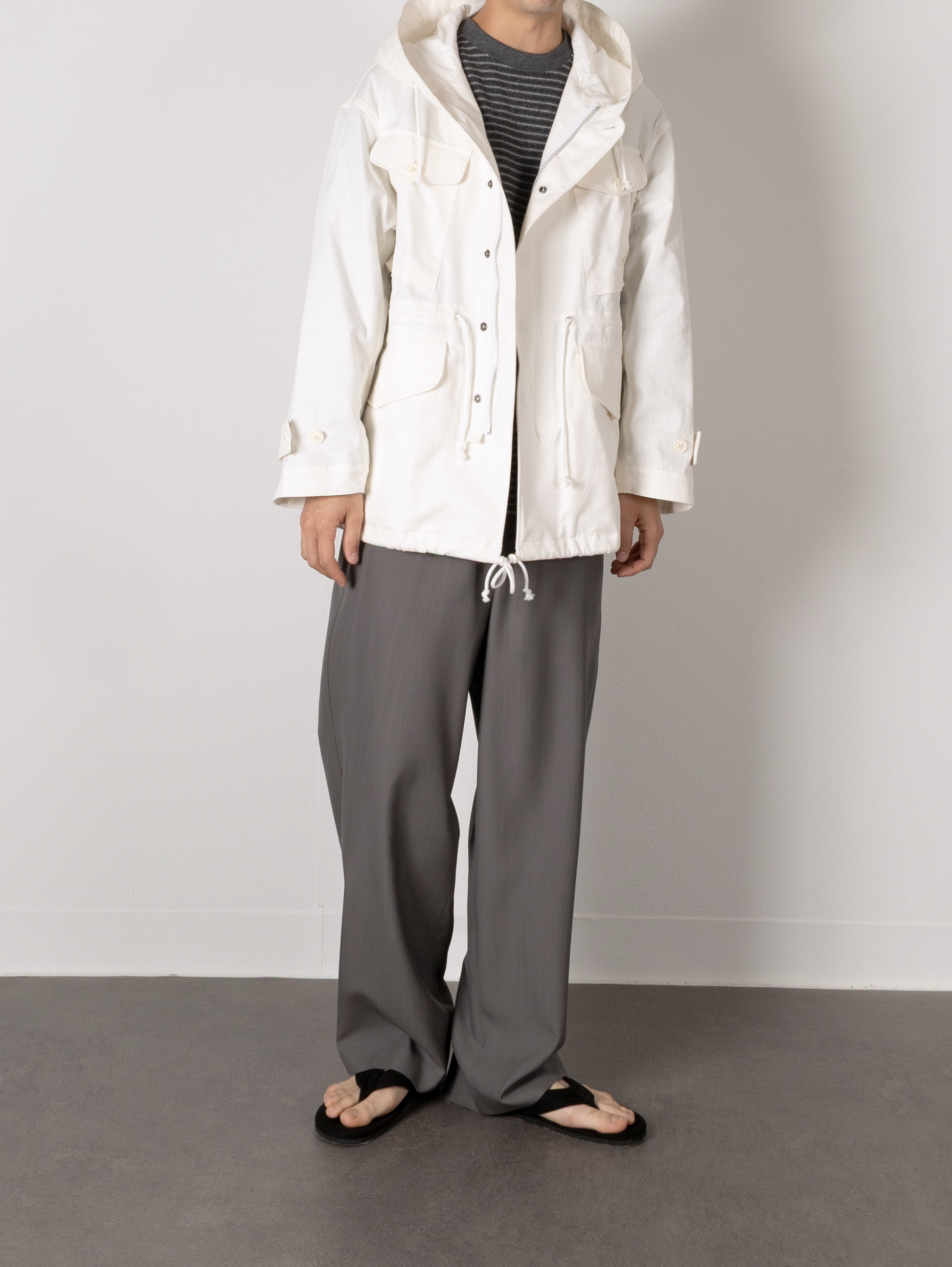 FINX/ZIMBABWE COTTON LIGHT CHINO HOODED BLOUSON｜ECRU – Cornier