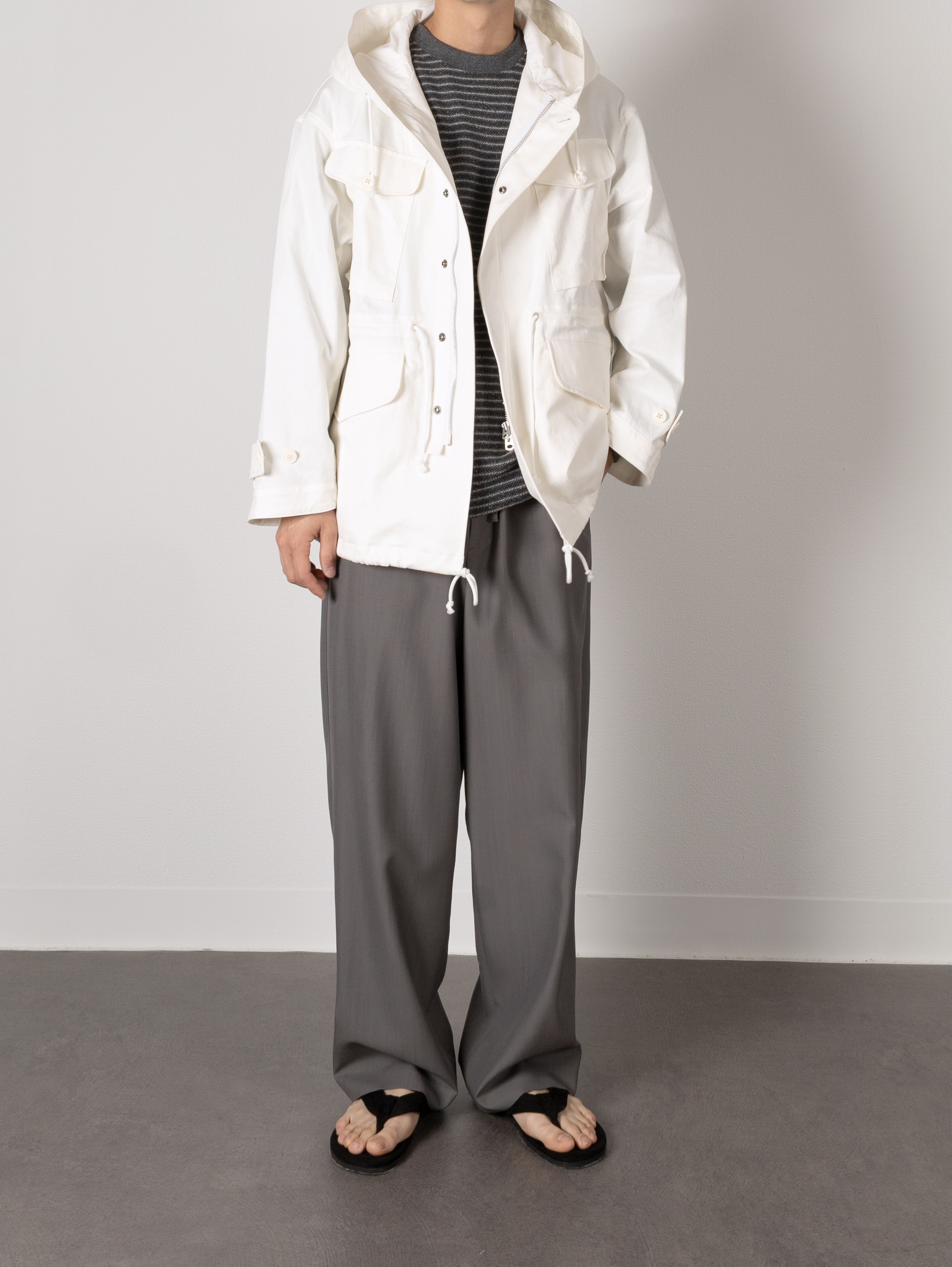 Super130's WORSTED WOOL TROPICAL EASY PANTS｜LIGHT GRAY – Cornier